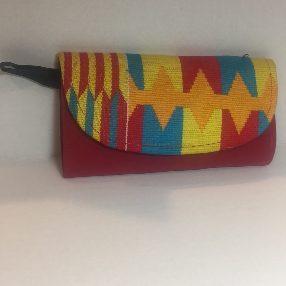 Africa 🇬🇭 Ghana woven Kente mini clutch purse .